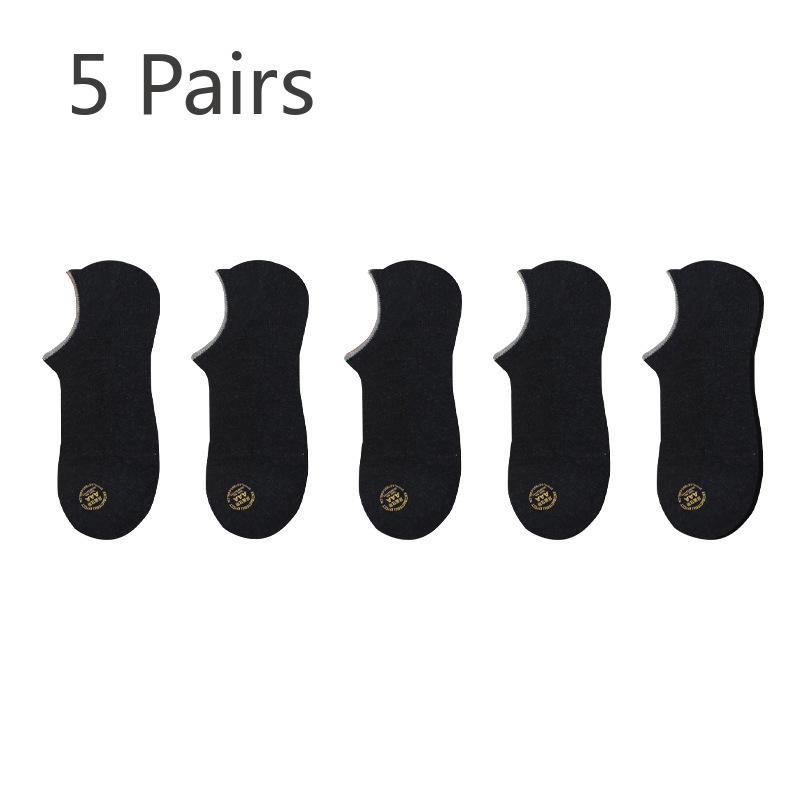 5 Pairs of Boat Socks Men's 3A Antibacterial Thin Socks Men's Summer Mesh Breathable Thin Shallow Mouth Anti-odour Invisible Socks