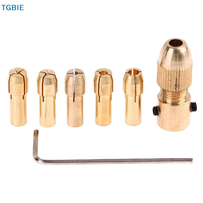 [TL][TL]7pcs/set Brass Collet For Mini Rotary Electric Motor Shaft Drill Chuck Bit Tool For 0.5-3.0MM Drill Bit
