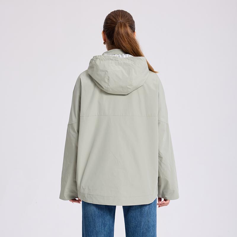 Women Jacket MODERN NEW SAGA Spring Women Coat Brand Autumn Lady Trench Coat Hidden Hood Windbreaker Plus Size