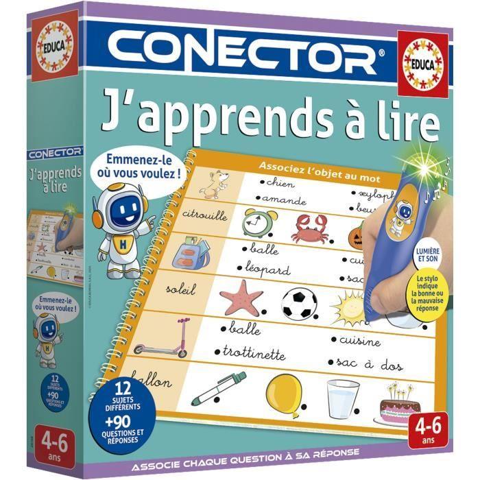 Connector I Learn To Read - Educational Game - EDUCA - 90 Questions, 12 Themes, Book Format - From 4 Years Old