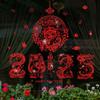 Electrostatic Chinese New Year Window Stickers Red Lunar Year Wall Art  Home Decoration