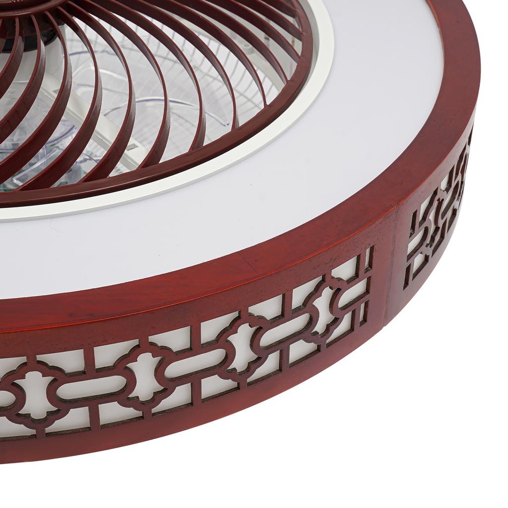 22in Red Ceiling Fan w/Light Remote Control 3-Color Lighting Modes 110V 64W NEW