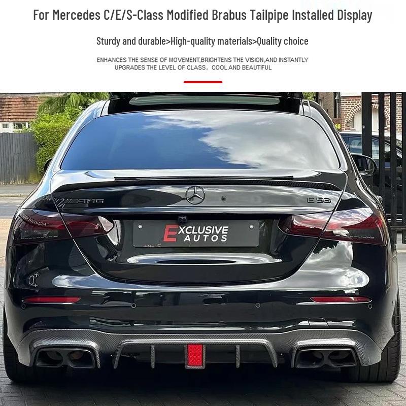 Compatible Mercedes-Benz Brabus Tailpipe for C-Class W205, E-Class W212/W213, S-Class W222 Exhaust Modification