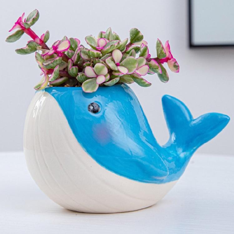 Succulent Pots Silicone Mold Whale Shape Flexible Silicone Planter Moulds Flower Vase Molds Suitable for Home and Office