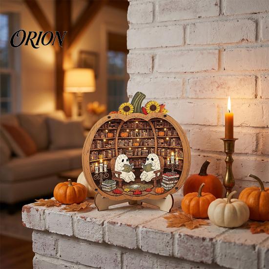 Collectible Wooden Puzzles Halloween Ghost Puzzle, Wood Pumpkin Shape & Garden Vintage Pattern Puzzle Puzzles, Decorative Table Centerpiece