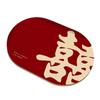 Festive Red Diatomaceous Earth Water-Absorbing Anti-Slip Oval Bathroom Mat