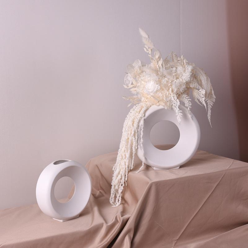 Ceramic Vase Natural Dried Flowers Pampas Phragmites Rabbit Tail Grass Bouquet Wedding Arrangement Christmas Home Decor Boho