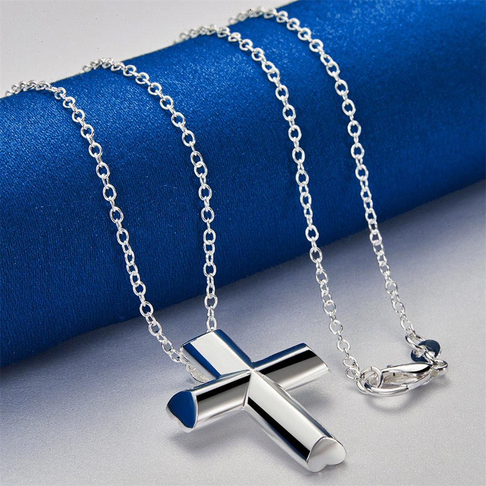 925 Sterling Silver 16-30 Inch Exquisite Cross Pendant Necklace for Women's Fashion Wedding Jewelry Gifts Accessories
