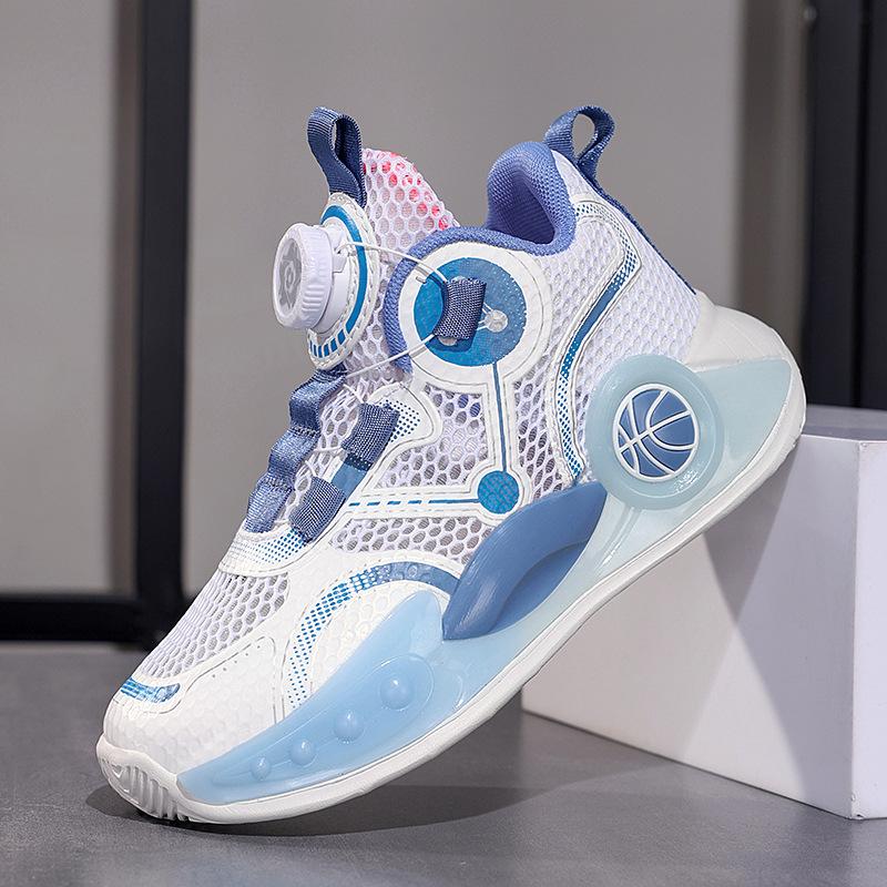 Boys' sneakers 2025 spring and summer new breathable double mesh single mesh non-slip lightweight rotating dunk sneakers