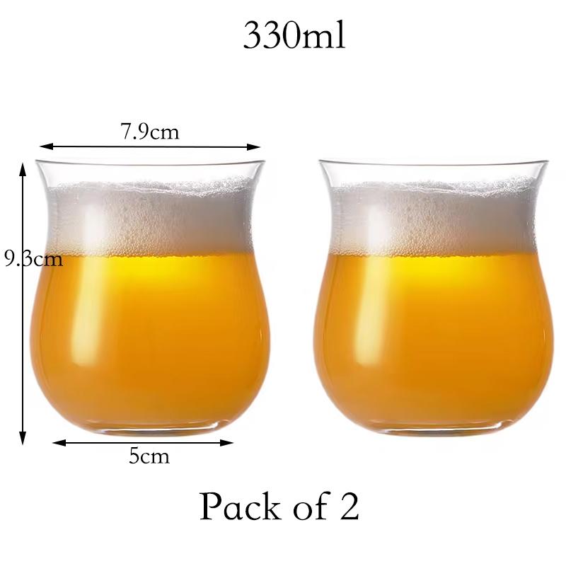 Craft Brew Beer Glasses Tulip Classics Beer Glasses Great for Football Game Party Pack of 2 400-600ml