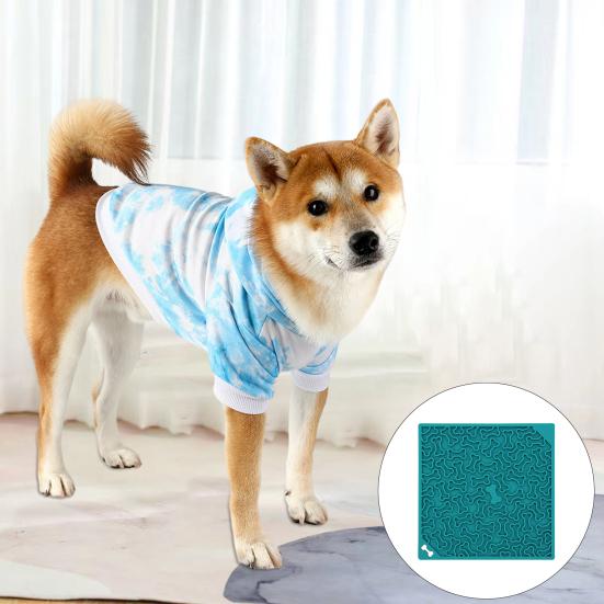 Tapete de alimentação lenta para cães, almofada de silicone para lamber com ventosa, comida para animais de estimação