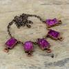 Rosa Druzy Halskette Rosa Turmalin Rohe Halskette Galvanogeformte Kupfer Halskette Verstellbare Kette Halskette Galvanogeformter Edelstein Schmuck