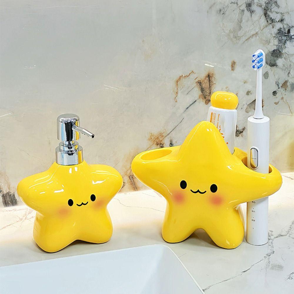 Cute Foaming Soap Dispenser 400ML Ceramic Star Lotion Bottle  Hotel Household