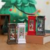 Bedroom Bedside Lamp Telephone Booth Christmas Lantern, Vintage LED Flameless Candle Night Light Retro Phone for Desk, Festive Tabletop Decor, Holiday