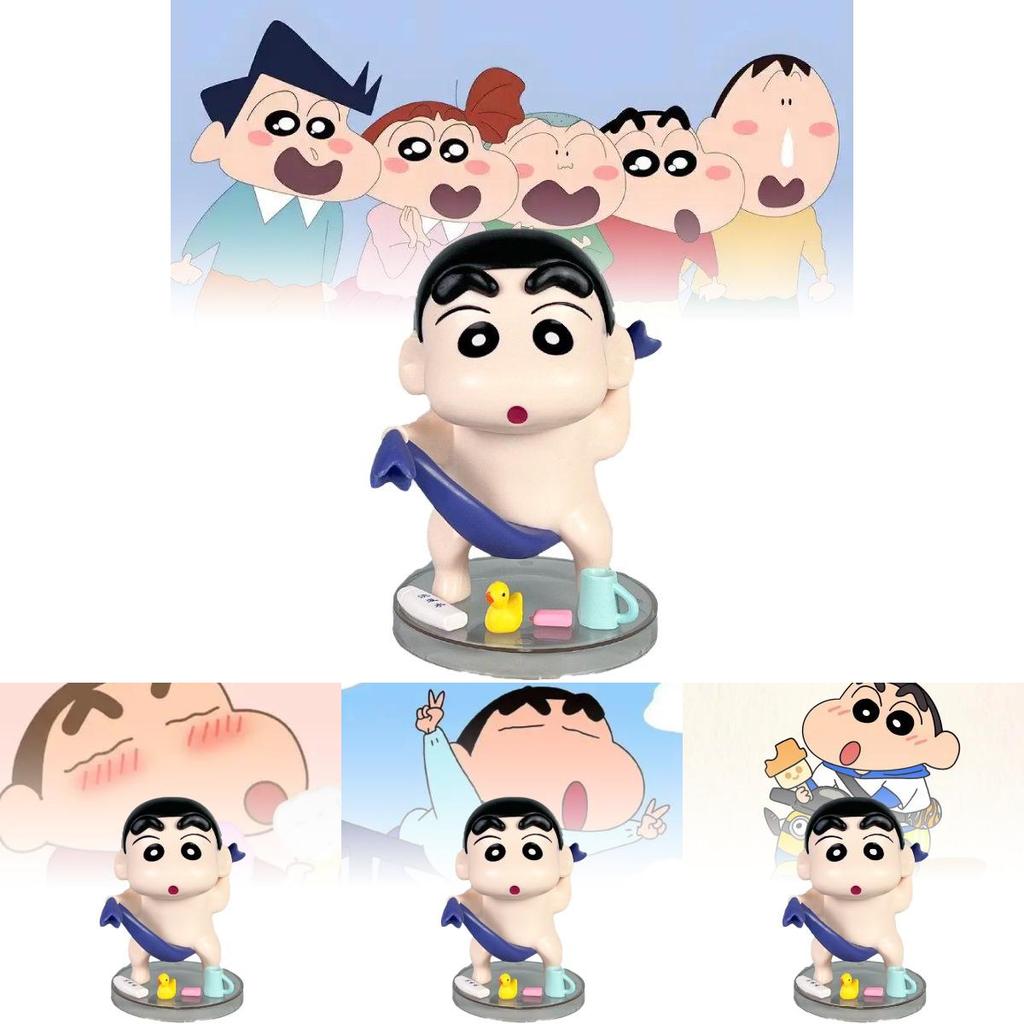 Adorable Crayon Shin-chan Pvc Figure Bathroom Theme Collectible Doll 13cm Height