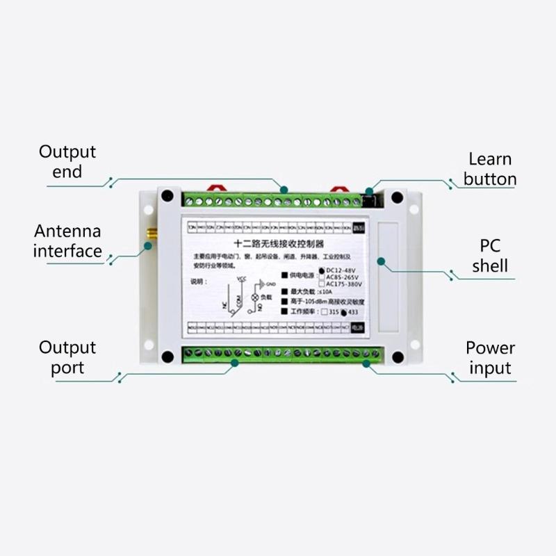Praktische Intelligente Geräte Fernbedienung Mühelose Geräteverwaltung Bedienung 12V 24V 220V 12 Kanäle Geeignet für Lampe