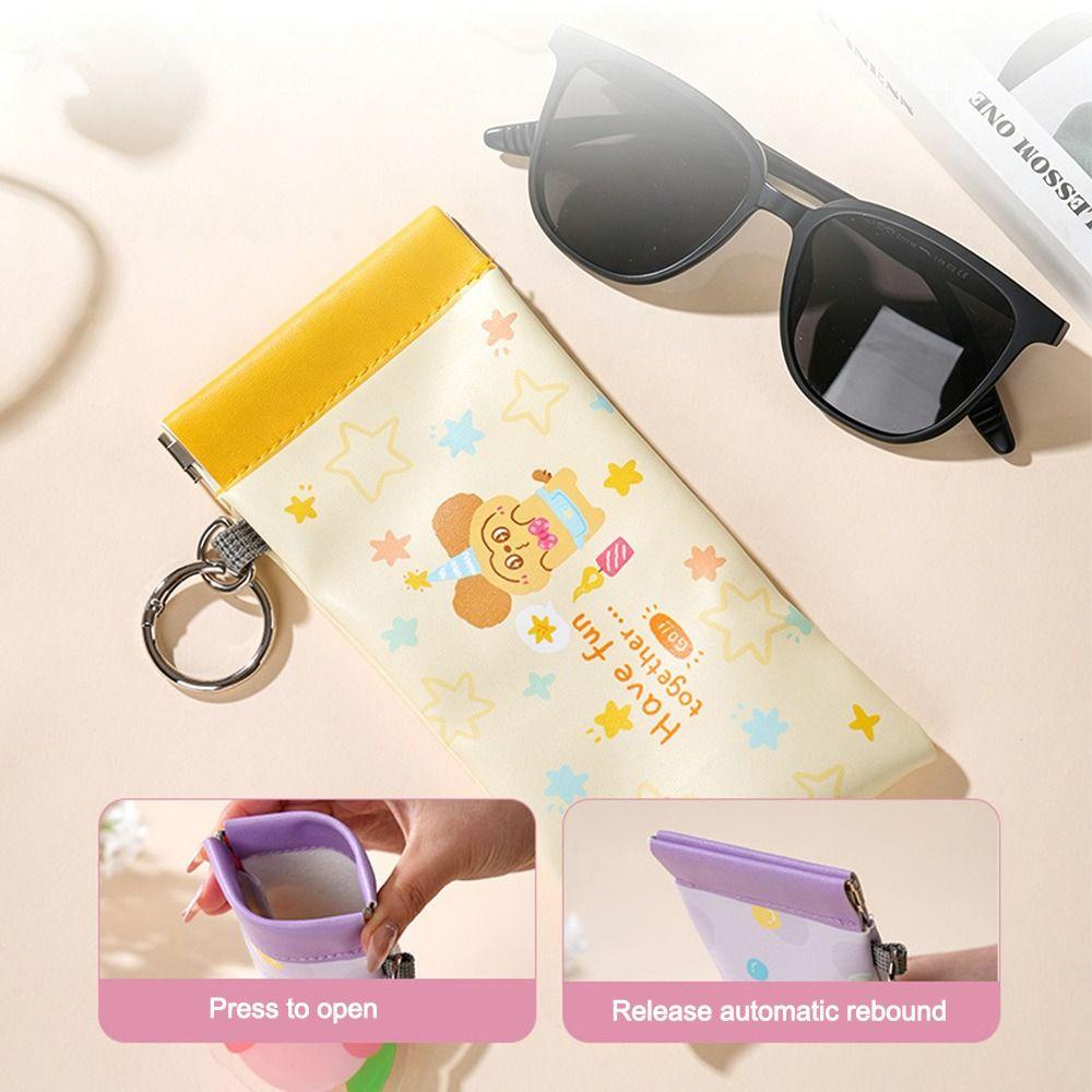 PU Leather Reading Glasses Bag Cartoon Eyewear Storage Bags Sun Glasses Pouch  Eyewear Accessories