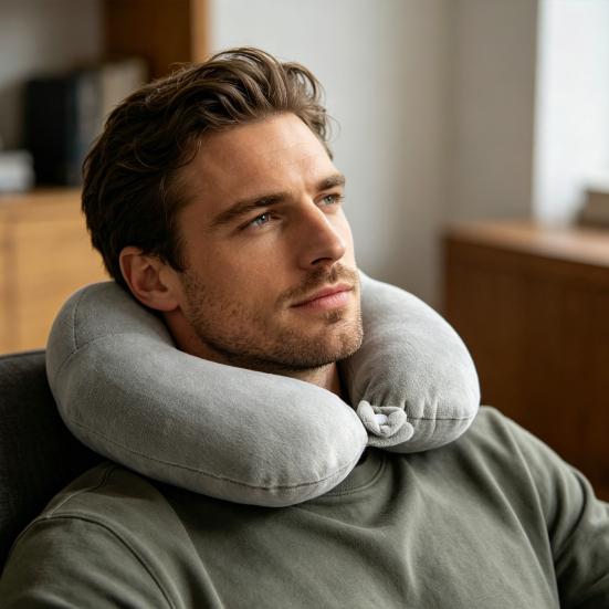 U-Shaped Pillow with Removable Cover, Neck Support Pillow for Travel Office Home, Lumbar Nap Cushion, Leg Lift Cushion, Cervical Relief Headrest