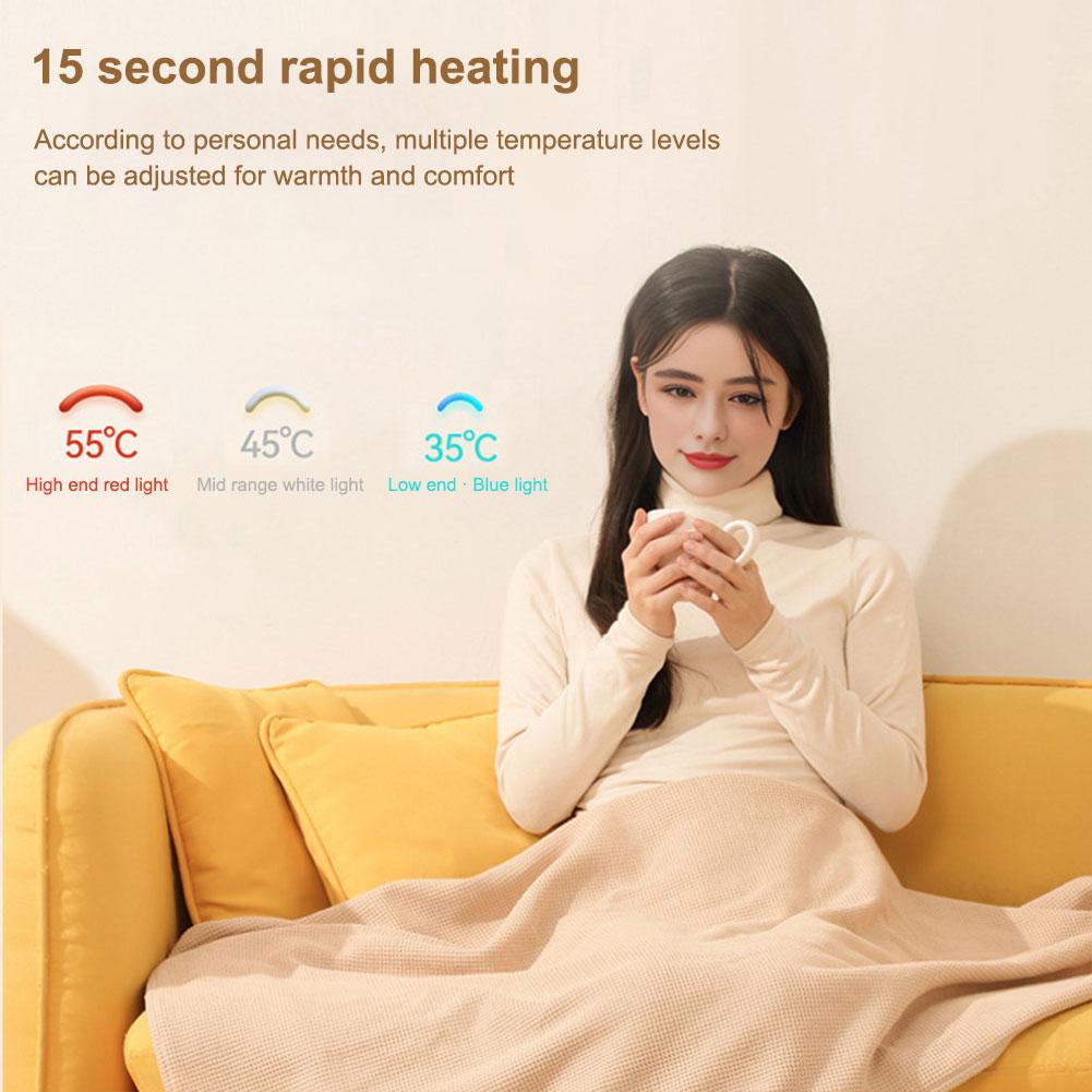 USB Electric Heated Blanket Autumn Winter USB Heating Throw Blanket Shawl with 3 Levels for Home Office Washable Warmer Blanket