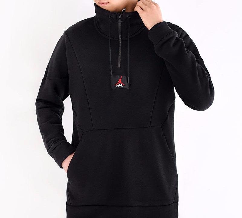 Jordan Sweatshirts Men's Black Stand Collar Moderate Regular AV2293-010