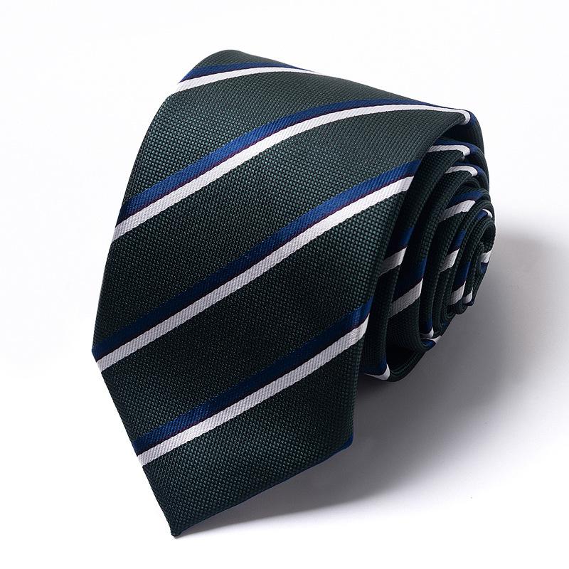 Men'S Tie Business Dress Tie Polyester Groom Wedding Festive Striped 8Cm Tie
