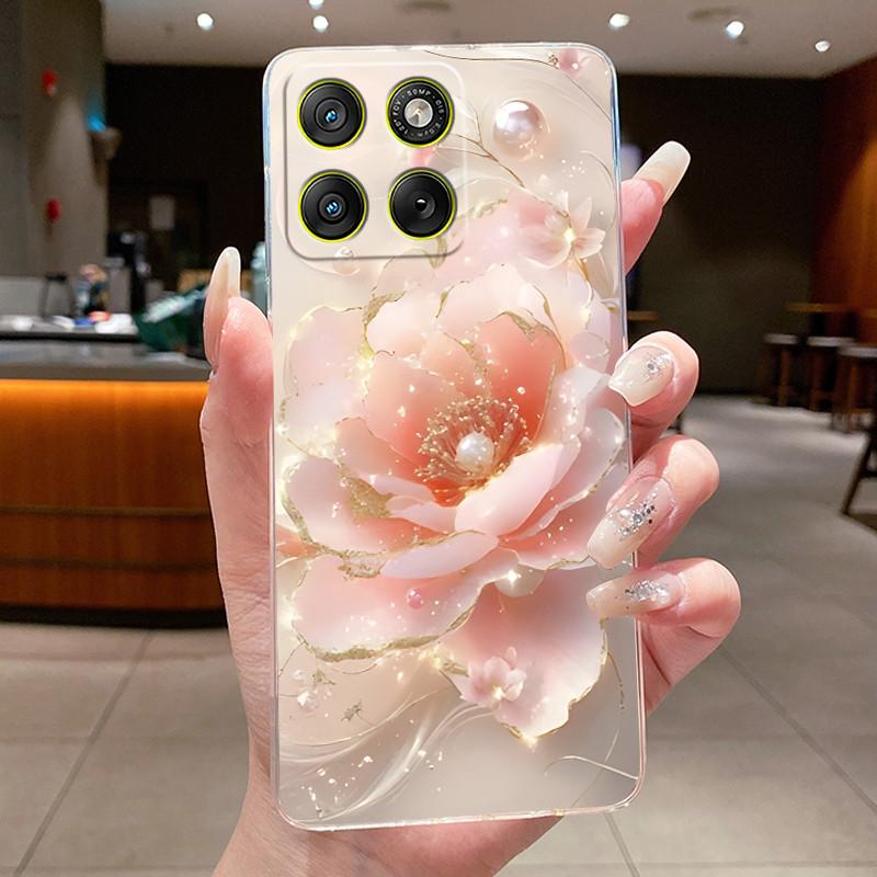 Case For Motorola Edge 70 5G Casing XT2601-2 XT2603-2 Fashion Butterfly Flower Transparent Cover For Motorola Edge 70 Phone Case