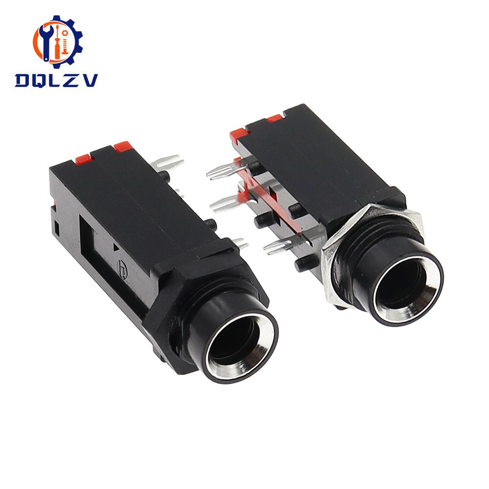 Audio Jack 6.35mm 3Pin Mono Audio Stereo Audio Socket Microphone Welding Line For Microphone Socket