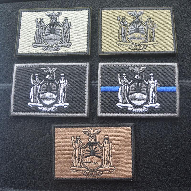 Geborduurde Klittenband Patches: Staatsvlaggen van NY, IL, TN & OH