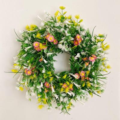 Frühlings-Wildblumen- & Grünblatt-Kranz - Perfekt für den Muttertag & die Sommerdekoration