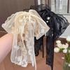 1pc Korean Ribbon Lace Bow Half-up Hairstyle Hair Claw, Gentle and Elegant Korean Style Hair Clip,versatile Ponytail Hair Clip