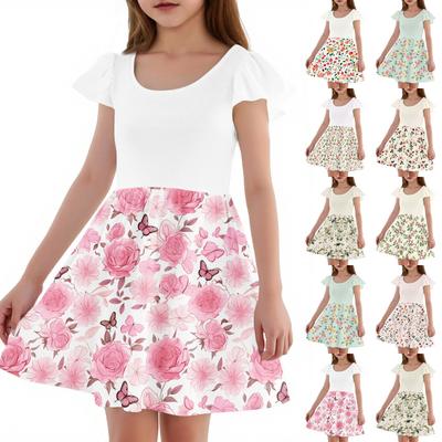 Girls Toddler SleeveDress Dresses Casual Party School Dresses Clothes For Girls