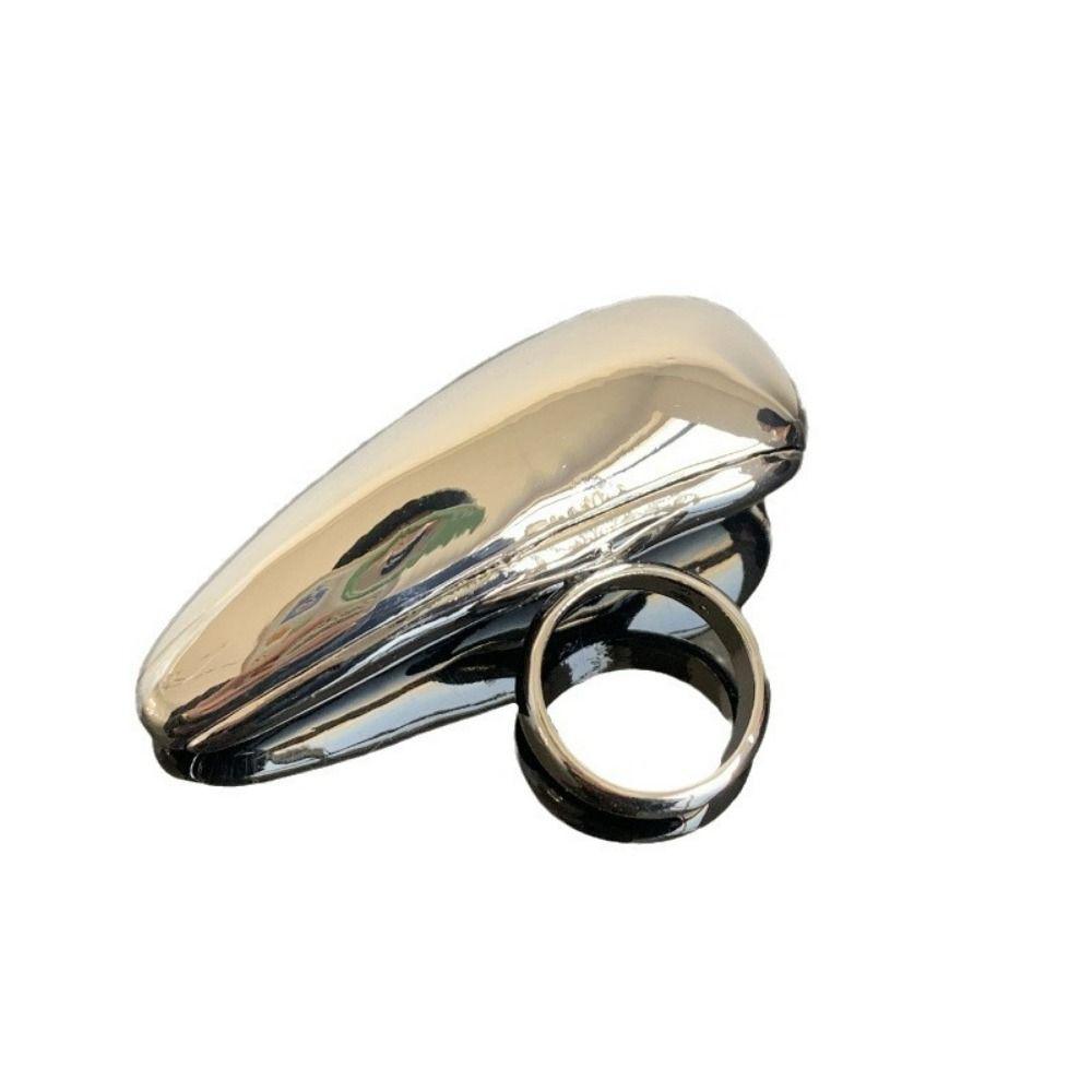 Metal Smooth Big Teardrop Rings Geometric Finger Rings Metal Teardrop Ring  Party