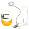 Tomshine Clip-on USB Table Lamp with 3 Color Modes & Adjustable 10 Brightness Eye-caring Dimmable