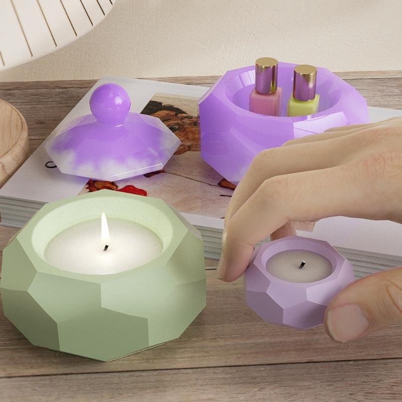 DIY Silikon Kerzenhalter Form Handgemachte Sechseckige Abschnitt Leuchter Form für Tee Wachs Tasse für Segen Zeremonie
