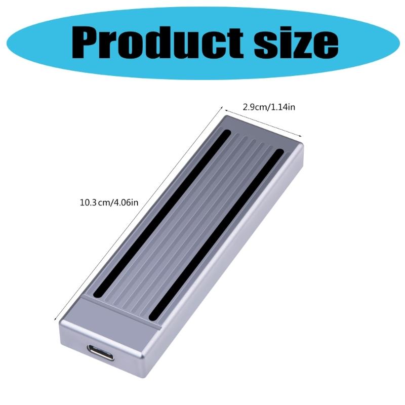 Double Protocol M.2 NVMe SSD Enclosure with Lighting Aluminum Case Easy to Use for 2230 2242 2260 2280 SSD Box