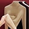 Silk warm fleece heating and thermal underwear women's inner top fleece thickened turtleneck autumn clothes containing wool bottoming shirt winter