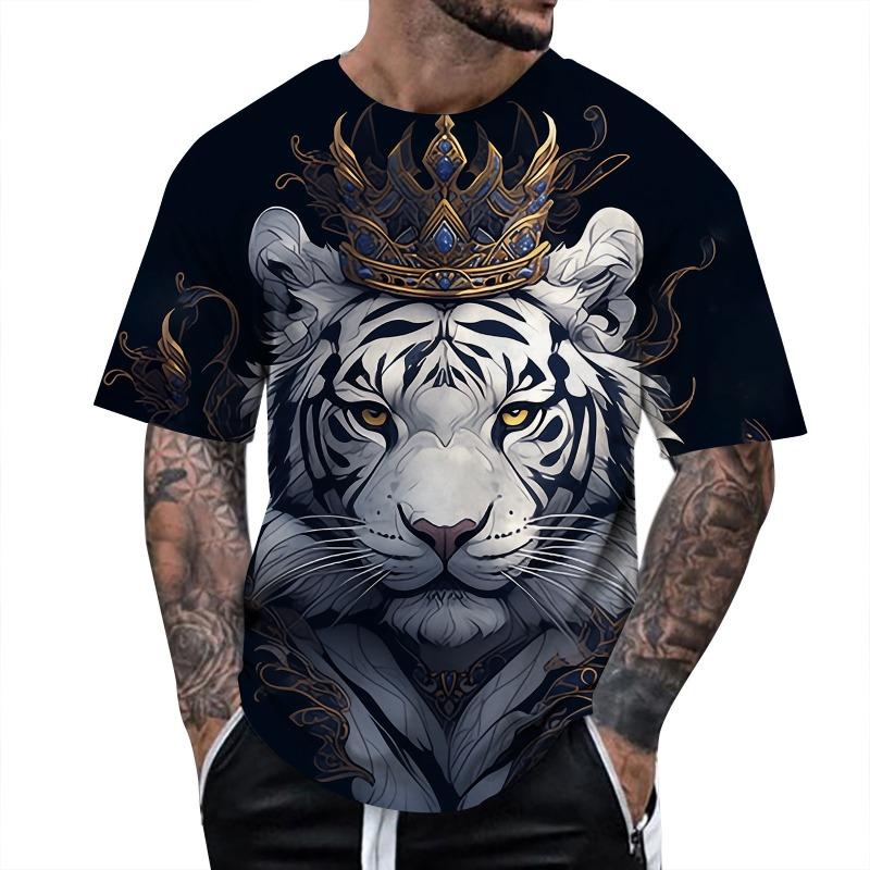 

Summer Trend Short Sleeved 3D Digital Printed Animal Loose T-shirt Top 6XL
