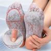 Women's Lace Low-Cut Boat Socks with Sponge Pad and Non-Slip Silicone Heel