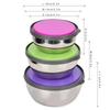 Stainless Steel Sl Bowl Set, Food Storage Container Kitchen Tool, S,M,L,   , Idl for Household Kitchen, Students,  Workers, Storage Bowl wi