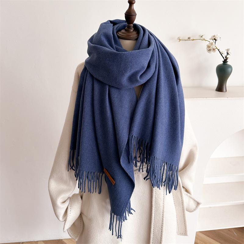 Autumn And Winter  Cashmere Scarf For Women, Solid Color Warm Shawl, Fashion Tassel Scarf, Versatile Scarf