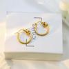 French Light Luxury 18K Gold Titanium Steel Stud Earrings Women'S Niche Personality Circle Knotted Earrings High-End Earrings