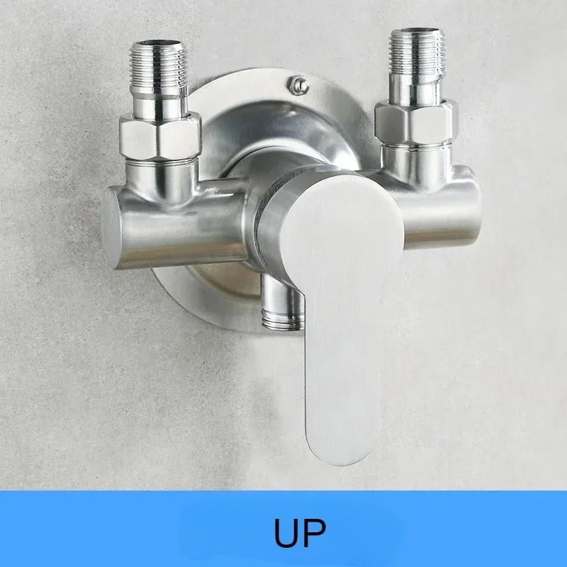 Shower Faucets 304 Stainless Steel Bathroom Mixer Valve Household Shower Mixer Tap Wall Mounted Bathroom Faucet