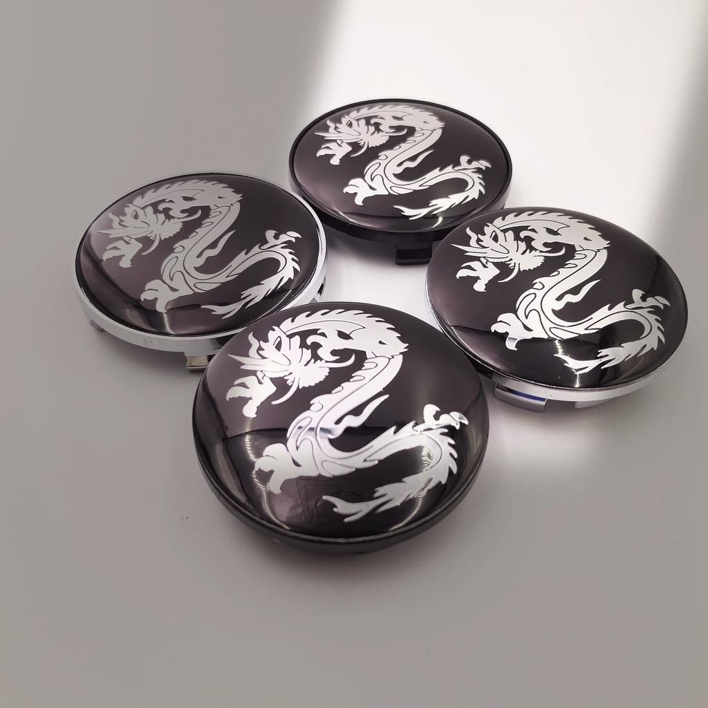 4pcs 65/68mm Dragon Emblem Car Wheel Center Caps Hubcap Cover Hub Center Cap for Benz BMW Lexus Mazda Tesla Ford Chevrolet