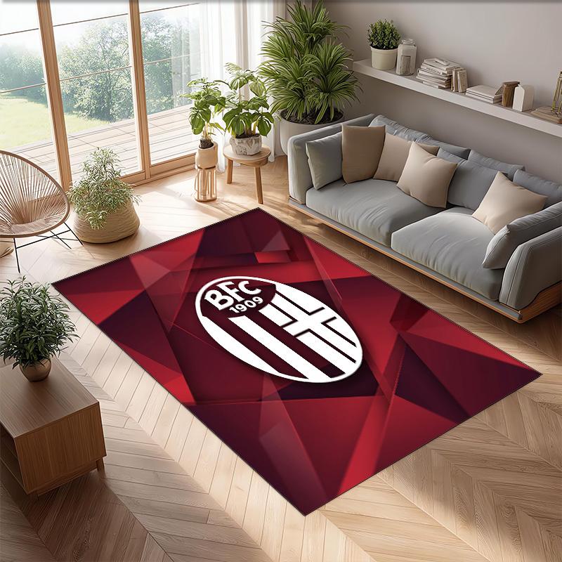 Bologna FC Soccer Football Pattern Soft Area Rug Non Slip Indoor Floor Carpet Sports Decor Mat for Bedroom