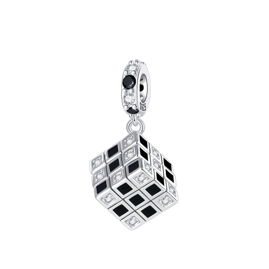 Original Copper Black & White Rotatable Love Pendant Charms Fit Diy Bracelet Necklace Jewelry Gift Marking