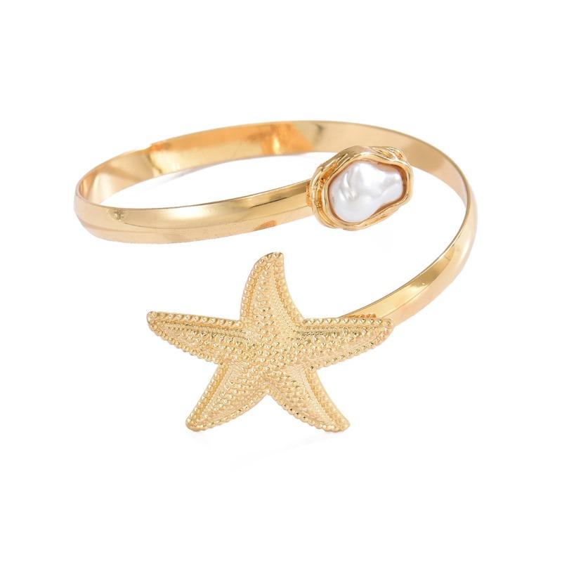 Metal starfish open bracelet new three-dimensional irregular niche design arm ring jewelry