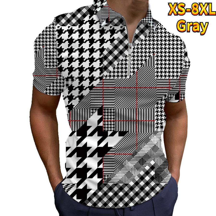 Neformální tričko s klopou Móda pro mladé pánské tričko Tričko s krátkým rukávem Tričko s krátkým rukávem Pánské tričko s 3D potiskem zlatého řetízku