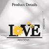 Farmhouses Wooden Love Letter Sign with Sunflowers and Bees Accent for Home or Office Spring Summer Tabletop Decors