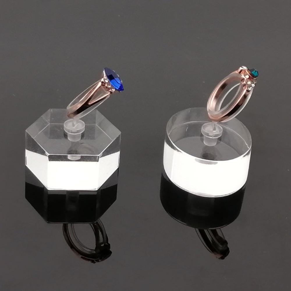 Geometric Clear Acrylic Ring Display Stand Jewelry Ring Organizer Holder  Cases Photography Props