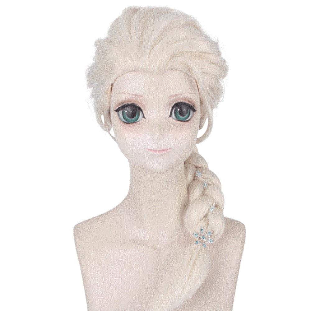 RyuuCos Frozen Elsa Wig Cosplay Hairnet Heat Resistant Disguise Costume Gift Event Halloween Christmas School Festival Cultural Festival Festival